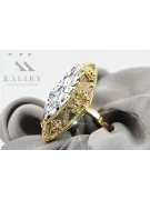 Zircon Or jaune 14 carats Anneau Bijoux vintage vrc005y